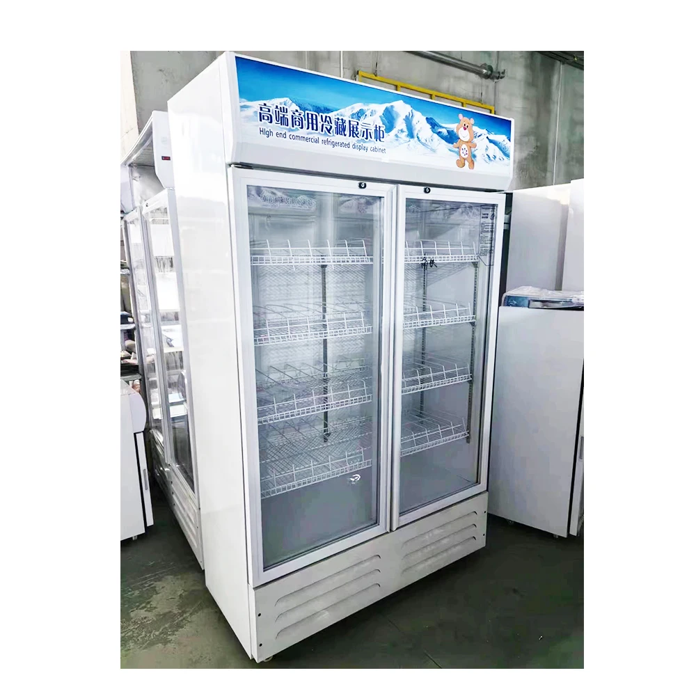 Rebirth Wholesale single/double/three glass display showcase refrigerator fridge drink cooler cabinet refrigerator