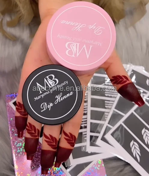 Cosmetic red henna black stencil color paint skin finger dip nail art dark maroon deep red color wholesale ODM for wedding party