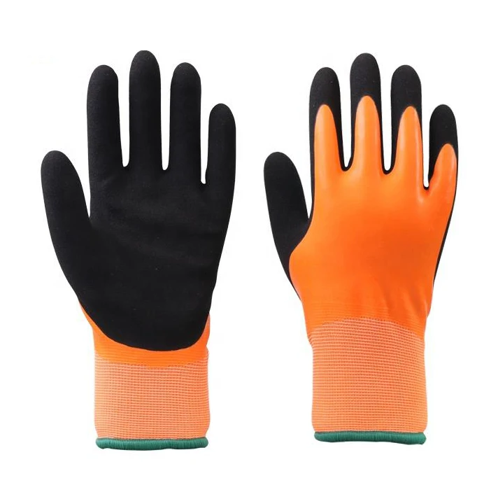 Double Shell Latex Coated Outdoor Winter Working Gloves Wholesale Waterproof Custom Work Winter Gloves
