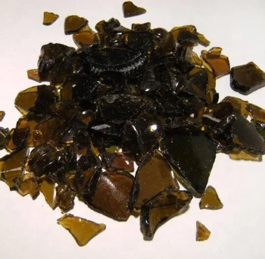 Recycling Green Amber Bottle Cullet Broken Glass Scrap Regenerated Mirror Cullet