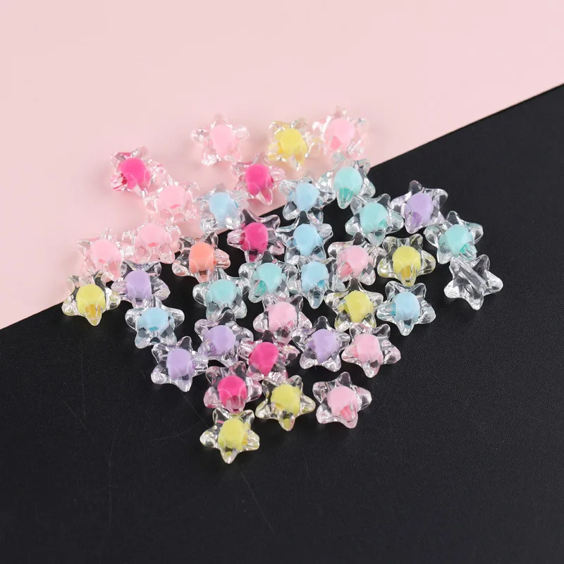 Transparent acrylic plum blossom star butterfly multiple hand-woven bracelet headstring beaded DIY material bag