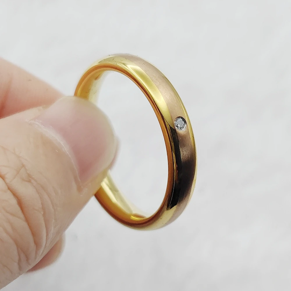 Jewellery Inexpensive Rose Golden Stainless Steel Jewelry Wedding Engagement Bridal Couples Rings Ladies