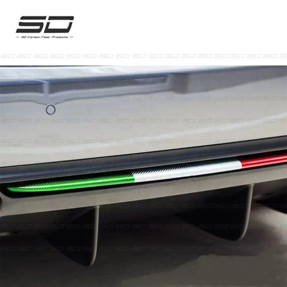 New Arrival Products Dry Carbon Auto Parts Rear Bumper Trim Decoration For Alfa Romeo Giulia Quadrifoglio