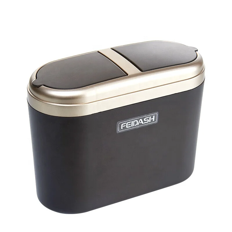 0.8L Car Trash Can  Mini Auto Car Vehicle Garbage Rubbish Bin Dust With Double Cover Trash Rubbish Can