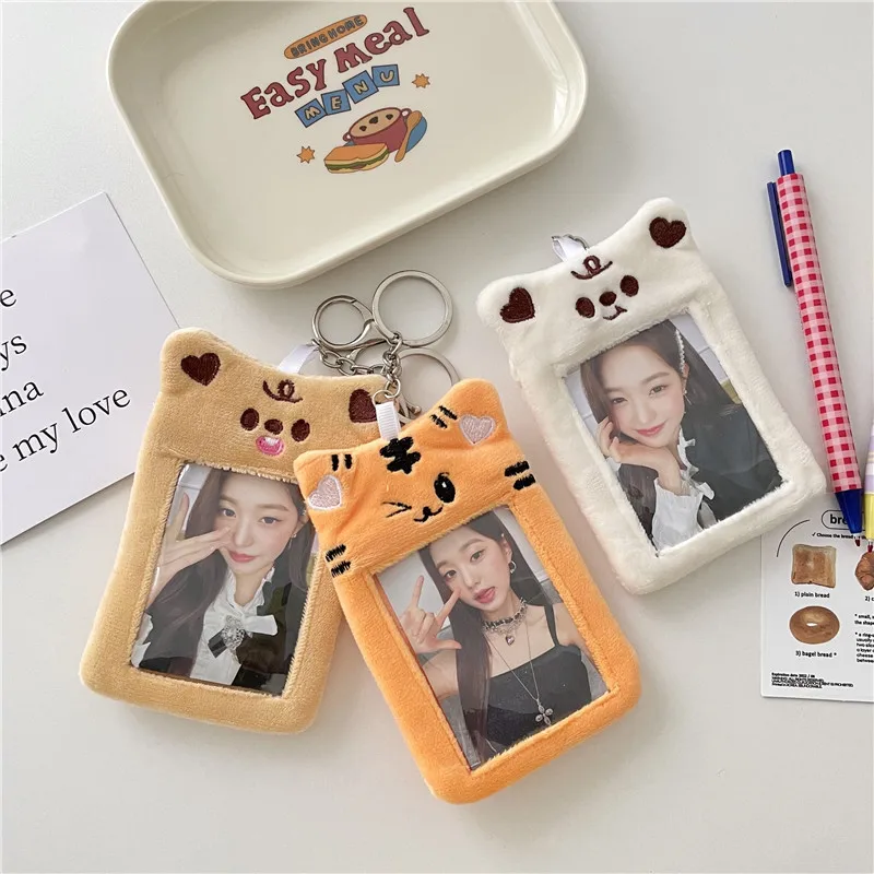 Custom plush card holder hobbies & models Korean campus cute animal meal card polaroid idol card display pendant