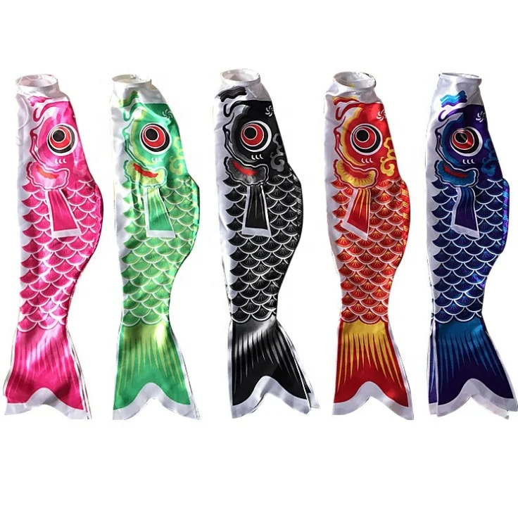 Wholesale Hanging Decor Japan Fish Flag Japanese Carp Flag Banner Stain Polyester Koi Fish Windsock