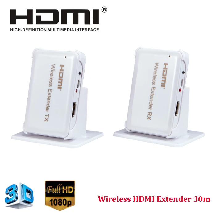 Новый дизайн 1080 P 3D HDMI 1.4 30 м беспроводной Extender Long Range передатчик видео ресивер