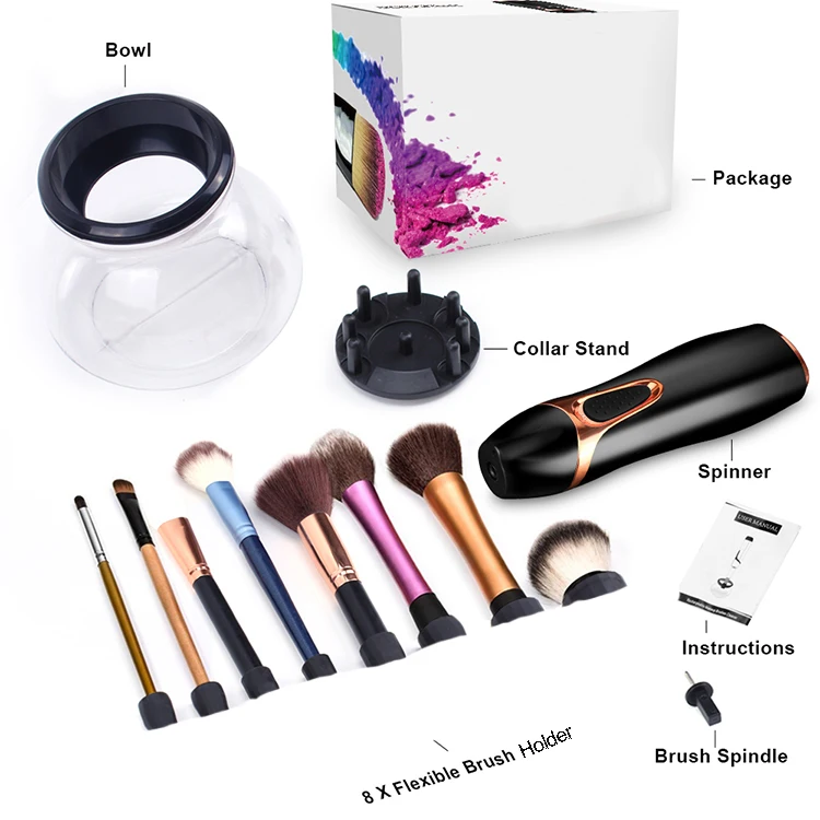 Private LOGO Automatic Makeup Brush Cleaner Convenient Silicone Make up Brushes Washing Cleanser Cleaning Tool Machine