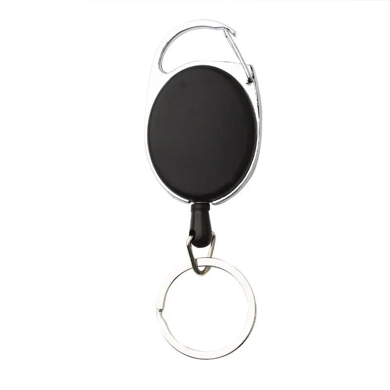 Wholesale Metal Easy Pull Buckle Outdoor Mountaineering Fishing Retractable Key Chain Horseshoe Chain Elliptical Easy Pull