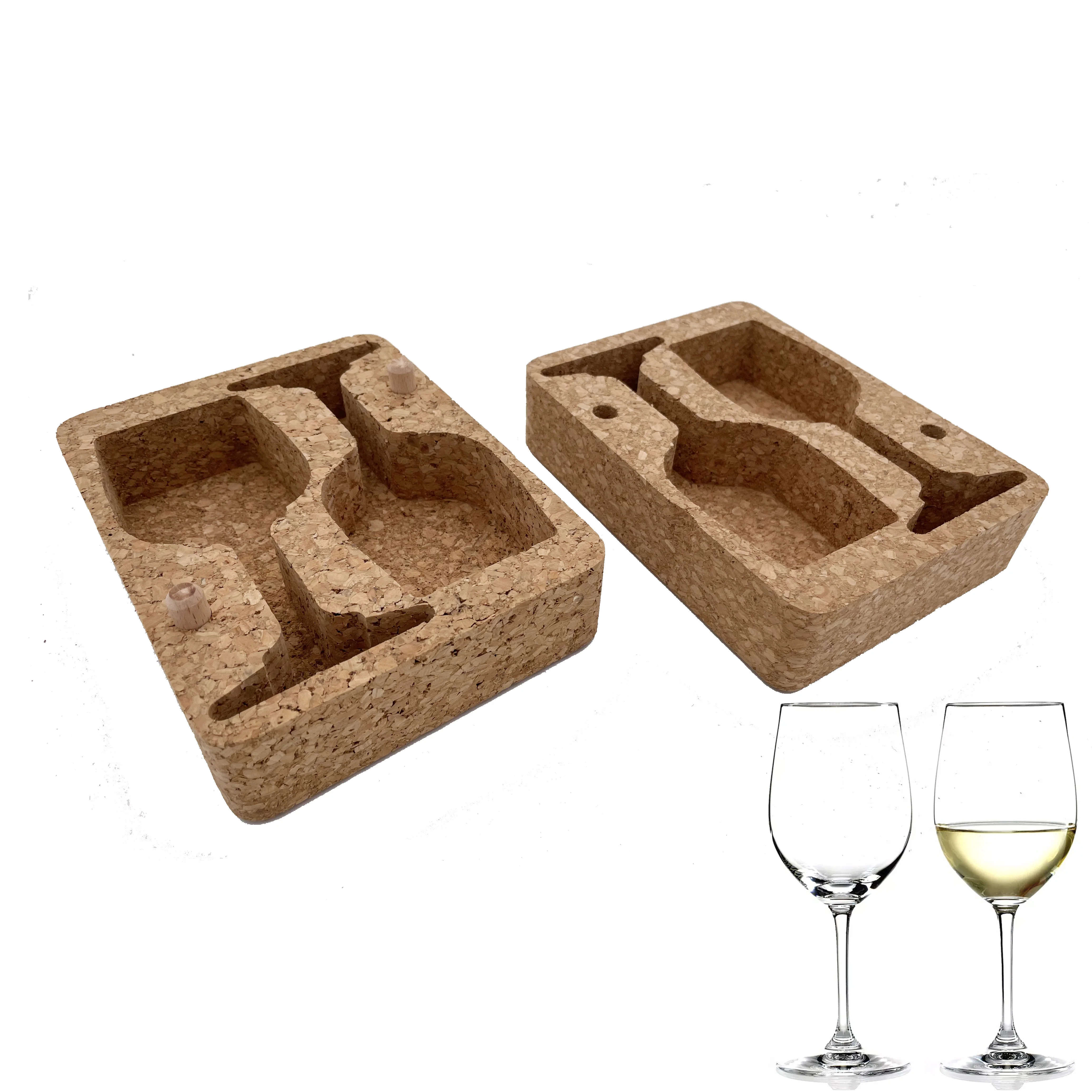 cork storage box for wine glass laser printing Simply crafts Europe Wood Style Eco friendly