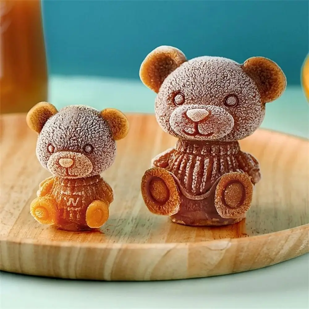 Bear ice cream mold Multi-purpose ice making silicone mold make jelly dessert wine taste cartoon cute style ice hockey