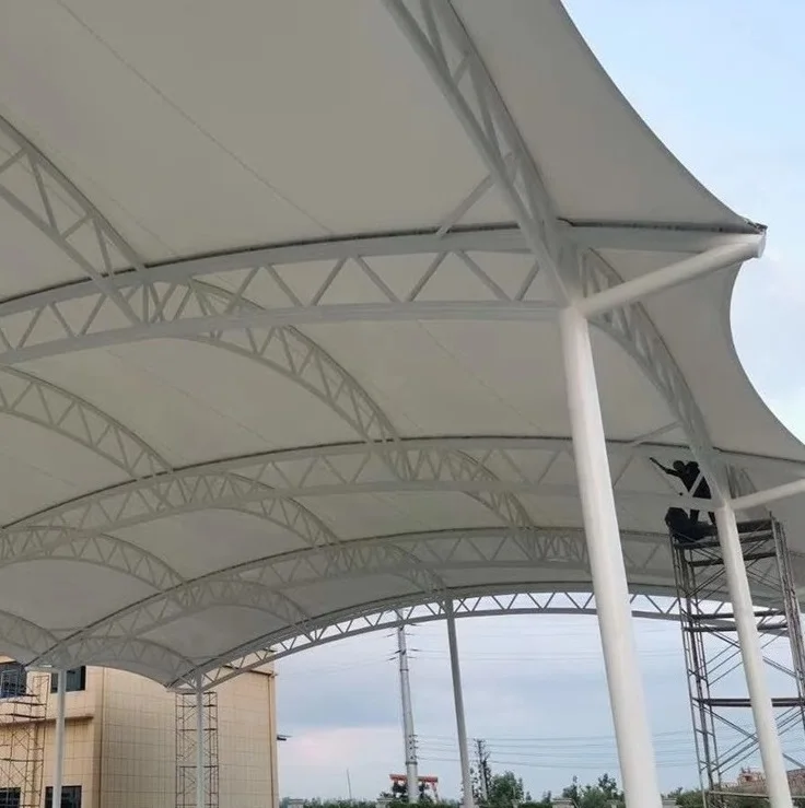Наружные тенты от солнца архитектура тканевой крыши растягивающаяся мембранная структура