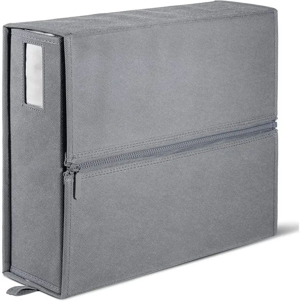 Linen Fabric bed sheet organizer Duvet Covers and Pillowcases Collapsible Zipper Foldable Bedding Organizer