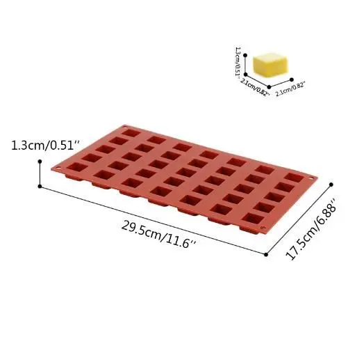 Yiwu Factory Direct Selling 35 Mini Square Mousse Silicone Molds Baking Cake