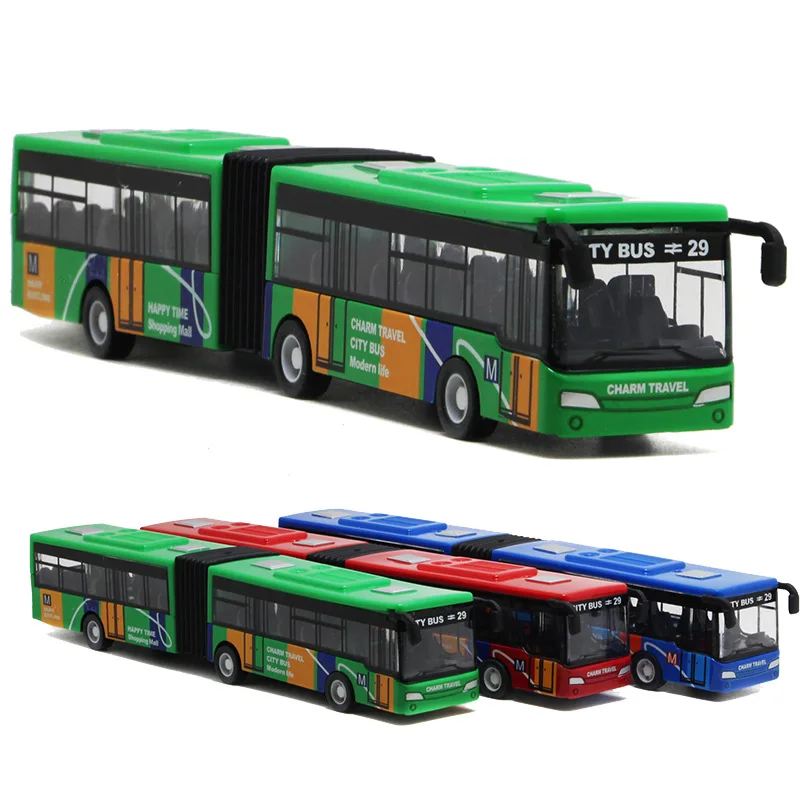 1:64 Alloy Bus Model Vehicles City Express Bus Double Buses Diecast Vehicles Toys Funny Pull Back Car Children Kids Gifts