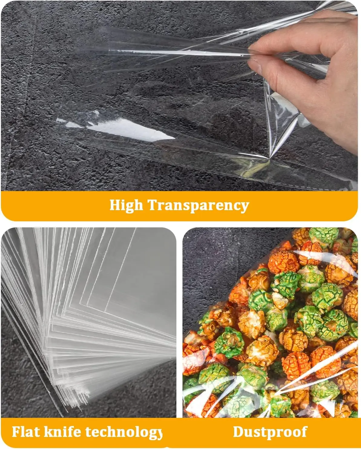 Cellophane Bags Wrap Large Clear Party Favors Clear Treat bag with Ties Plastic Gift Bag