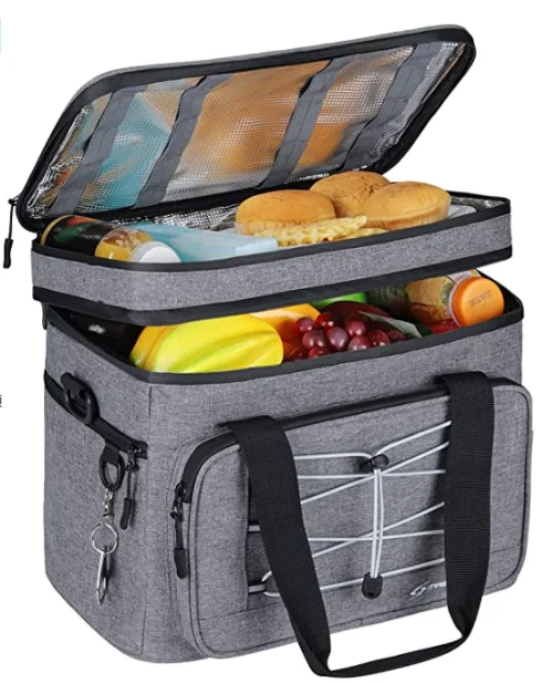 Portable thermal insulation bag large capacity double thick aluminum foil bento lunch box bag diagonal refrigerated