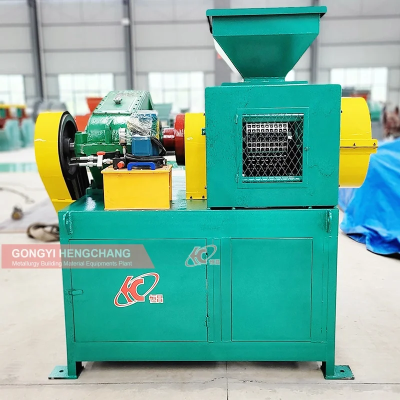 small scale bbq coal iron powder carbon black oval pillow square shape charcoal briquette briquetting making machine for sale