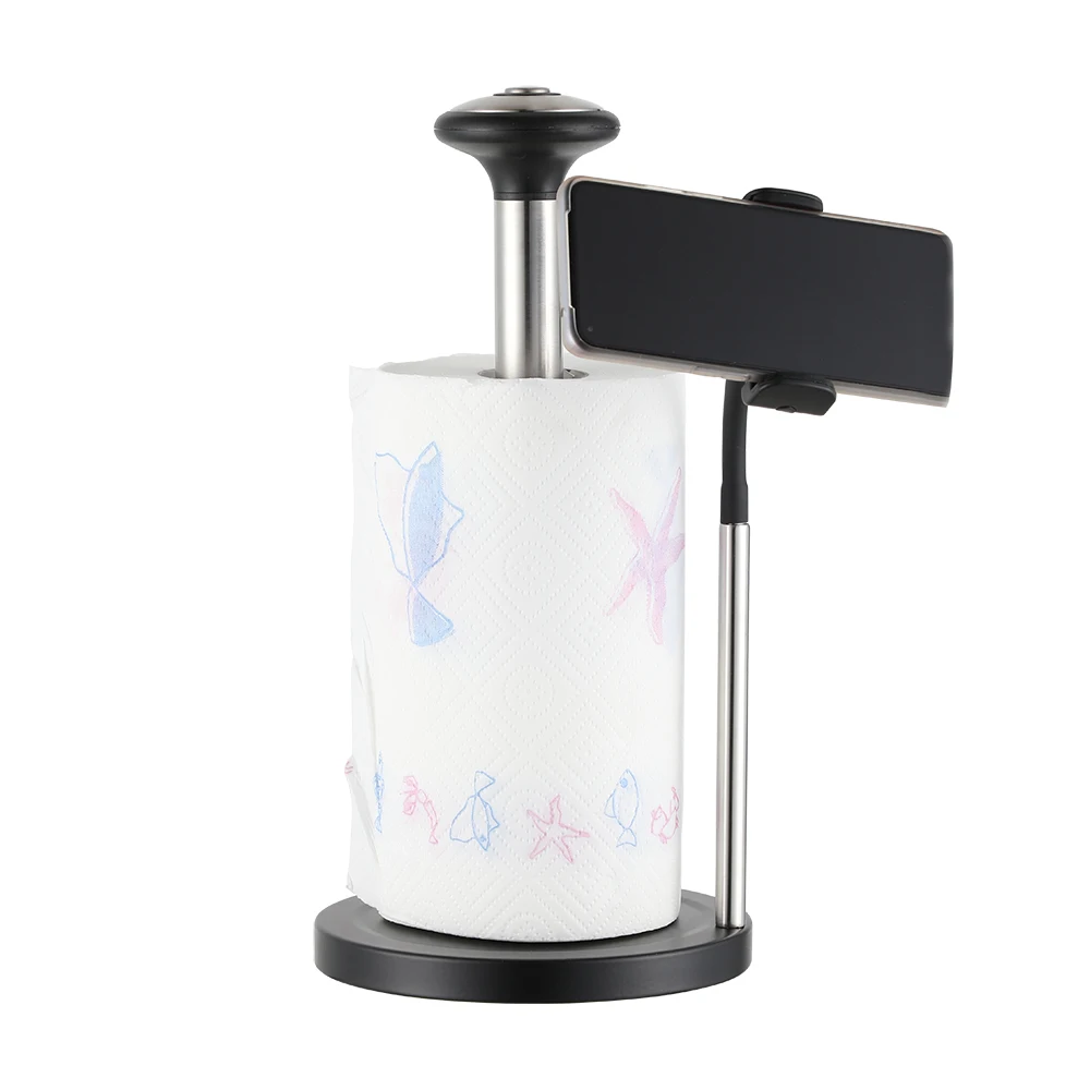 Kitchen countertop stainless steel custom wall mount paper towel holder towel rack