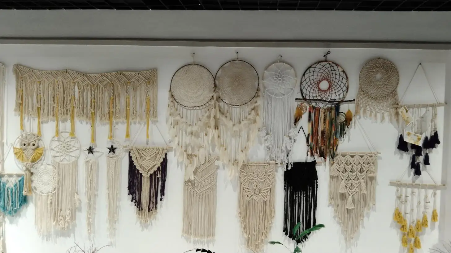 Dyed Blue wall hanging white diy making kit small mini big large feather charms dream catcher for pendant for jewelry making