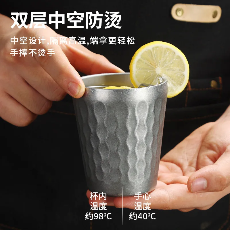 Stainless Steel Cocktail Water Beer Hot Drink Coffee Dual Wall Layer Whiskey Shot Glasses