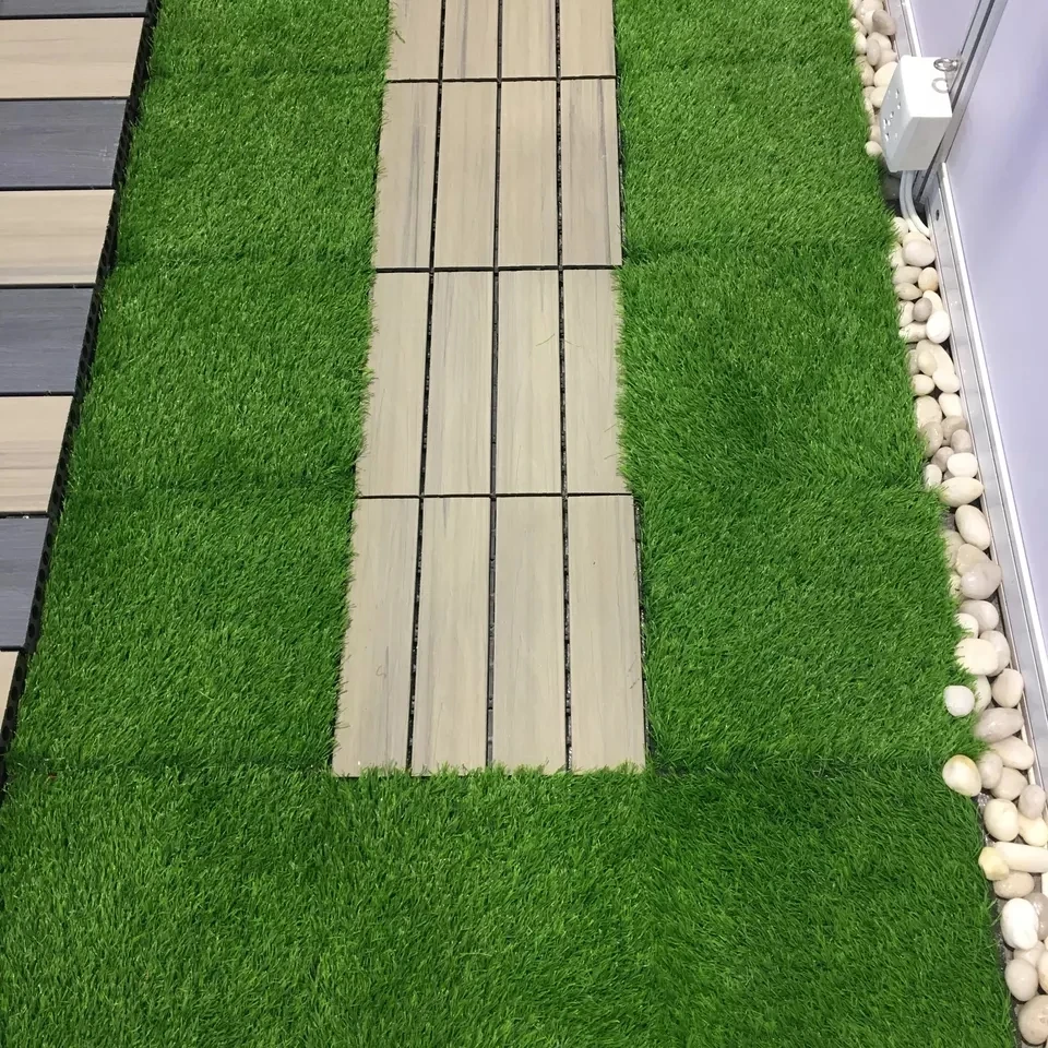 Chinese manufacturer 30 mm lawn garden Artificial grass for football/golf court/all sports turf no rubber no sand synthetic turf