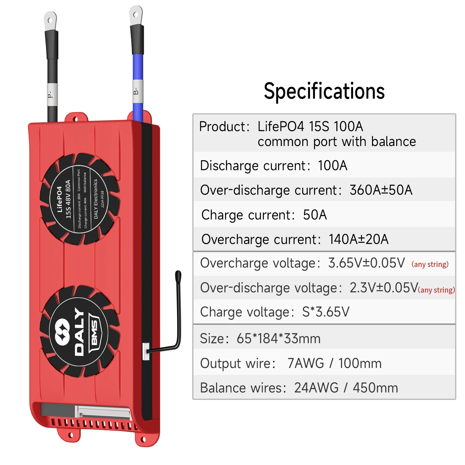 Daly BMS 15S 48V 100A Lifepo4 BMS PCB PCM Protection Board With fan 3.2V Lifepo4 Battery Pack For Ebike Car Solar