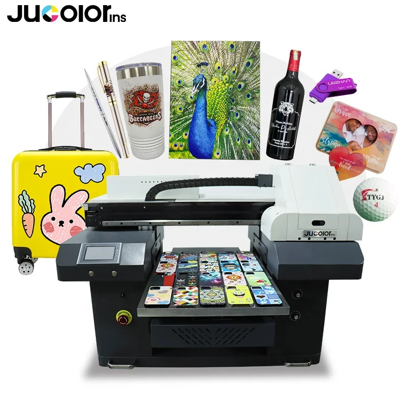 Jucolor CJ-UV4560D A2 Size UV Printer With Automatic Height Measurement For Bottle And Acrylic
