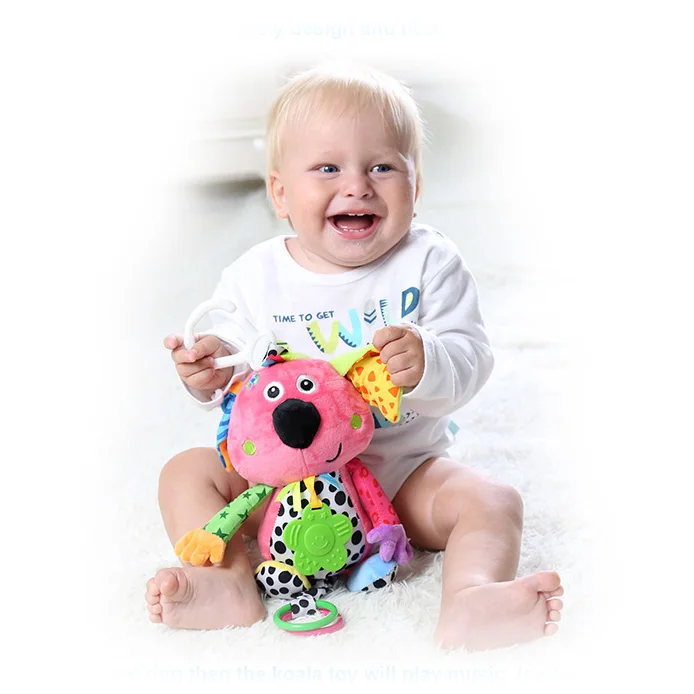 babyfans  Baby stuffed animal cute koala with music stroller hanging toys