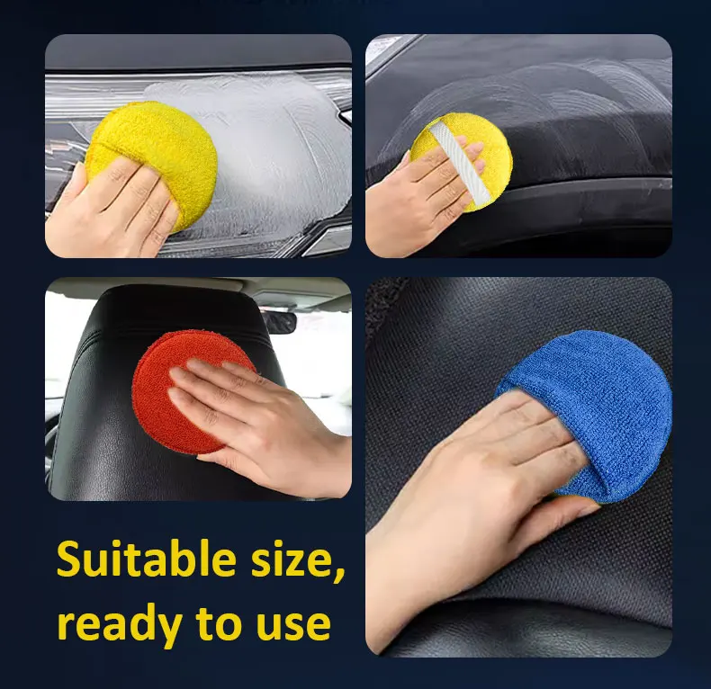 Quality Microfiber Sponge Pads Car Polishing Waxing Cleaning Pads With Finger Pockets Foam Sponges for Cars