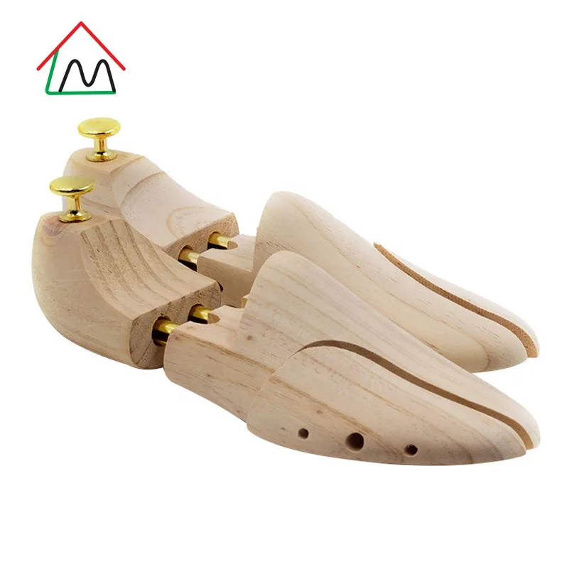 Adjustable length men new zealand pine wooden shoe tree stretcher shoe accessories custom Logo