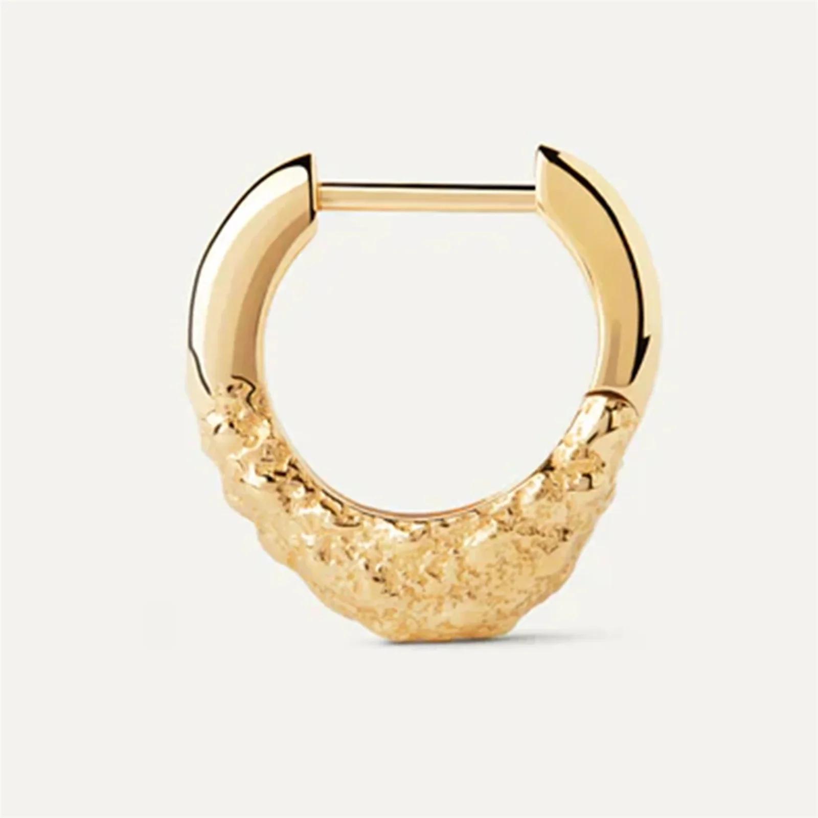 FUAMAY Chunky Hoop Earrings Bold Earrings in Brass Duna Single Hoop