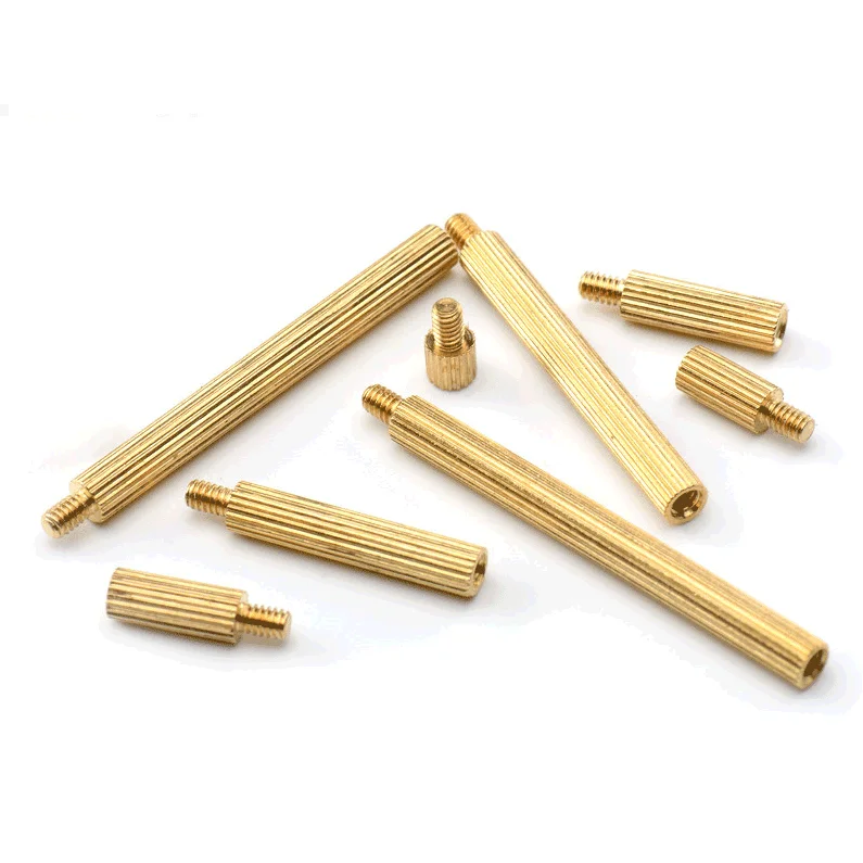 SDPSI DCTM2 Brass Knurled Round Standoff Riser Female Male pcb standoff Spacer for electronic