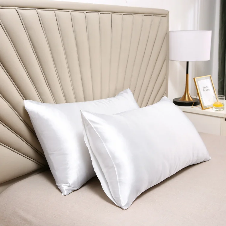 High Quality Super Soft Feeling Envelope Style Silk Satin Pillowcase Standard Size Decorative Bed Custom Pillowcase