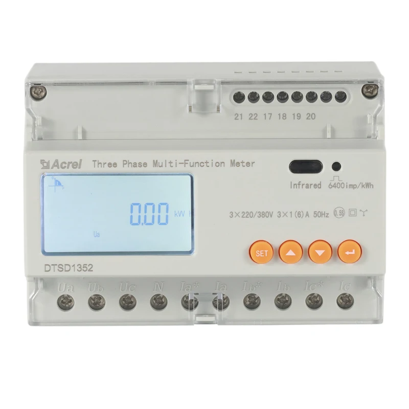 Acrel DTSD1352 Bidirectional Kwh 3 Phase Smart Meter Energy Monitor Power Quality Analyzer Rs485 Modbus-RTU Optional for Solar