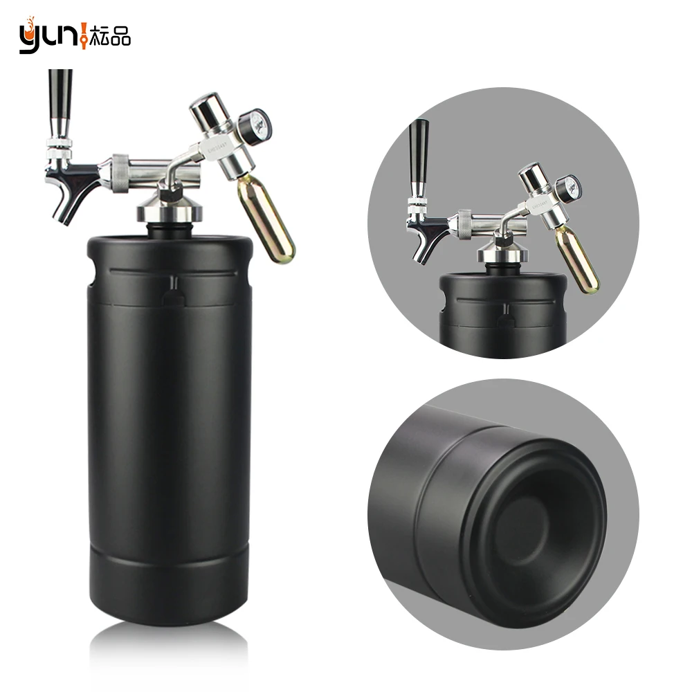  128oz Metal Vacuum Insulation Beer Keg Dispenser Pressurized