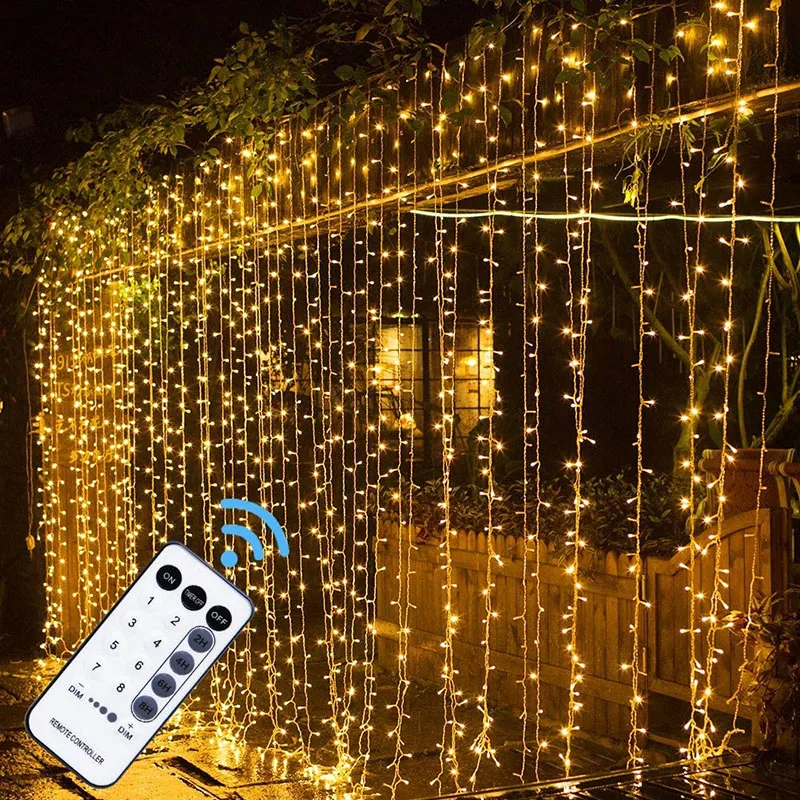 LED String Lights 8 Modes Plug In Fairy String Light Indoor Outdoor Wedding Party Decoration Lamp With Remote Control