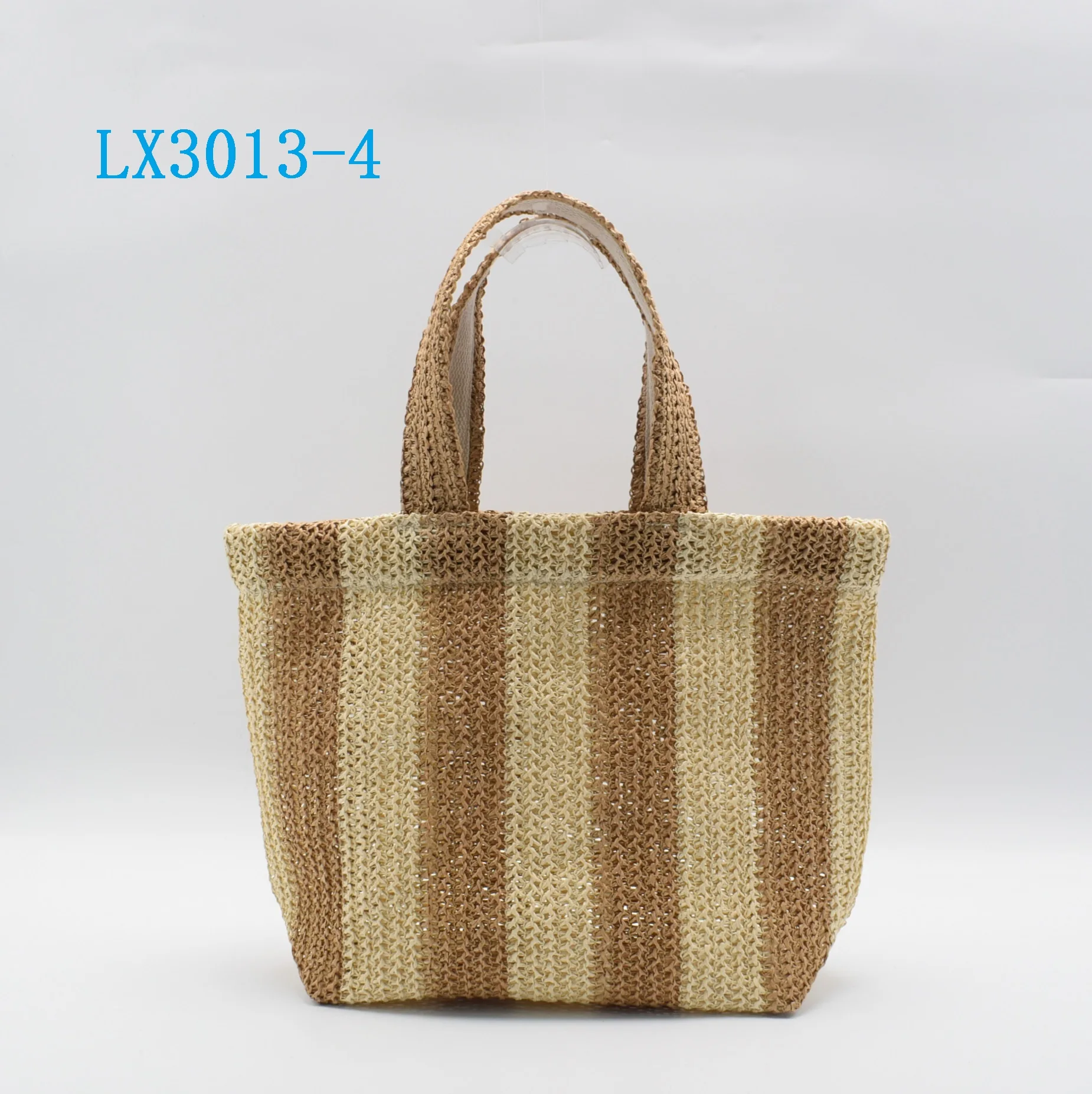Factory vertical stripe crochet bag tote bag support color customization