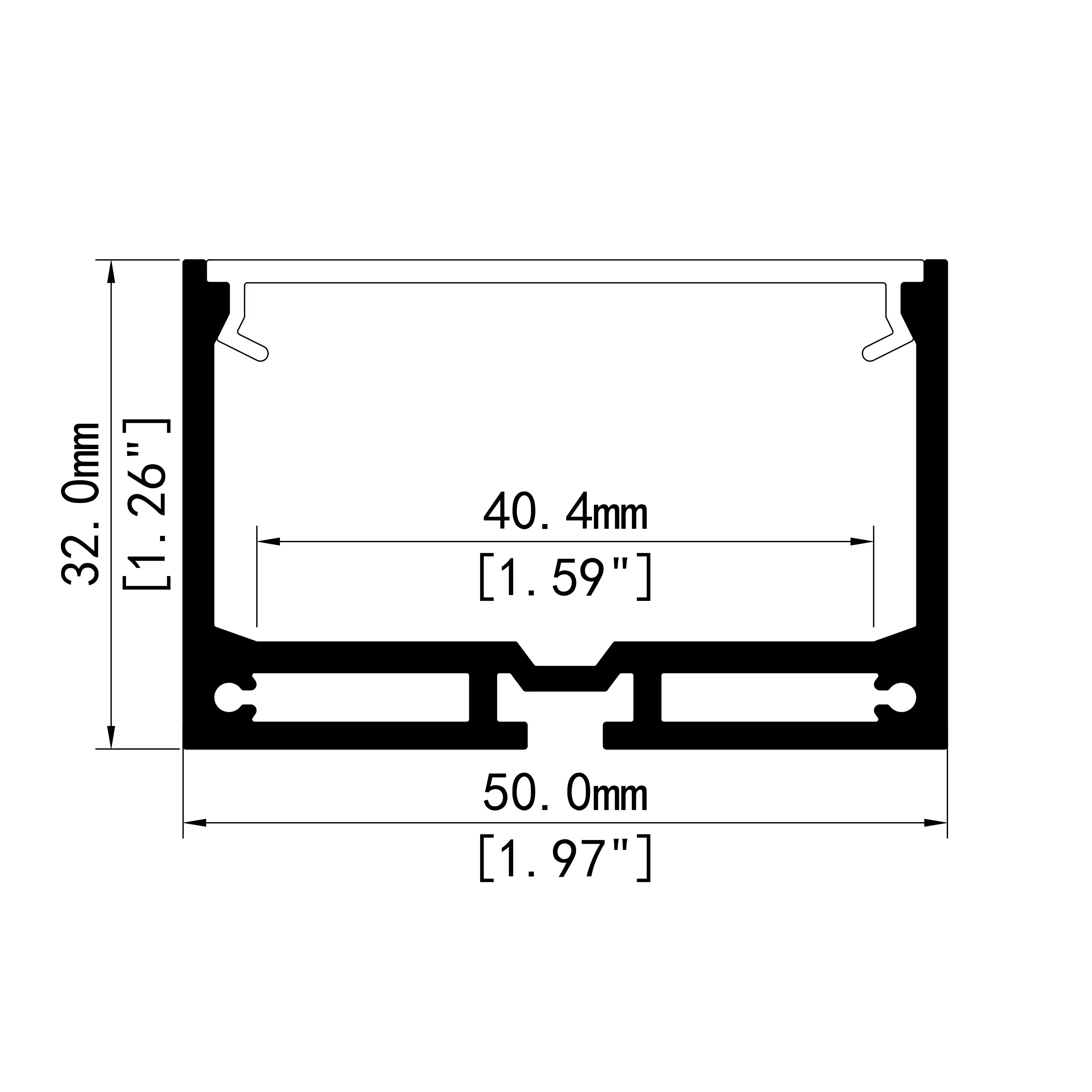 Surface Recessed Suspended Mounted LED Aluminum Profile LED Light