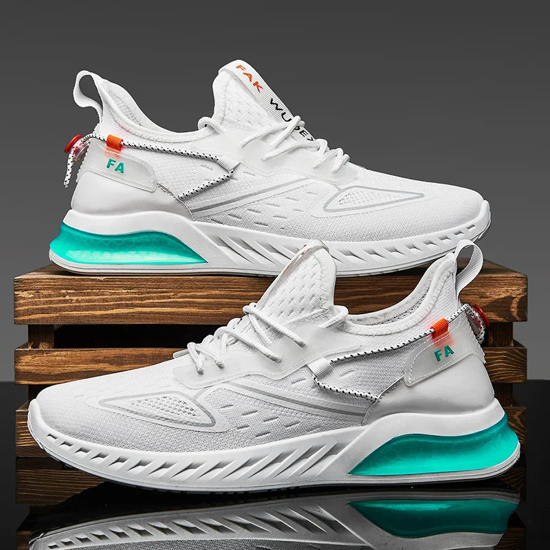 Low Price PVC rubber sole running footwear in stock active casual walking jogging injection sneakers mesh custom sport shoes men