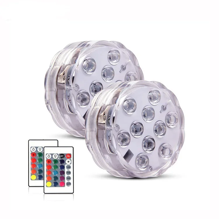 10 LED RGB Waterproof Remote Control Submersible