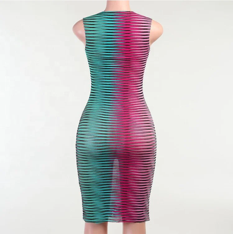 New O-neck Sleeveless Mesh Ladies Club Tank Top Dresses Zebra Print Sexy Bodycon Mini Women Wrap Vest Dress