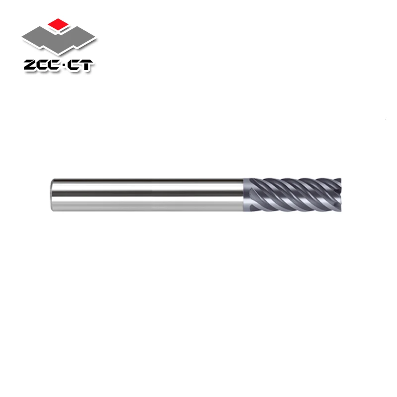 speed tiger carbide end mill with high precision 6-flute flattened end mill with high rigidity for side finish machining