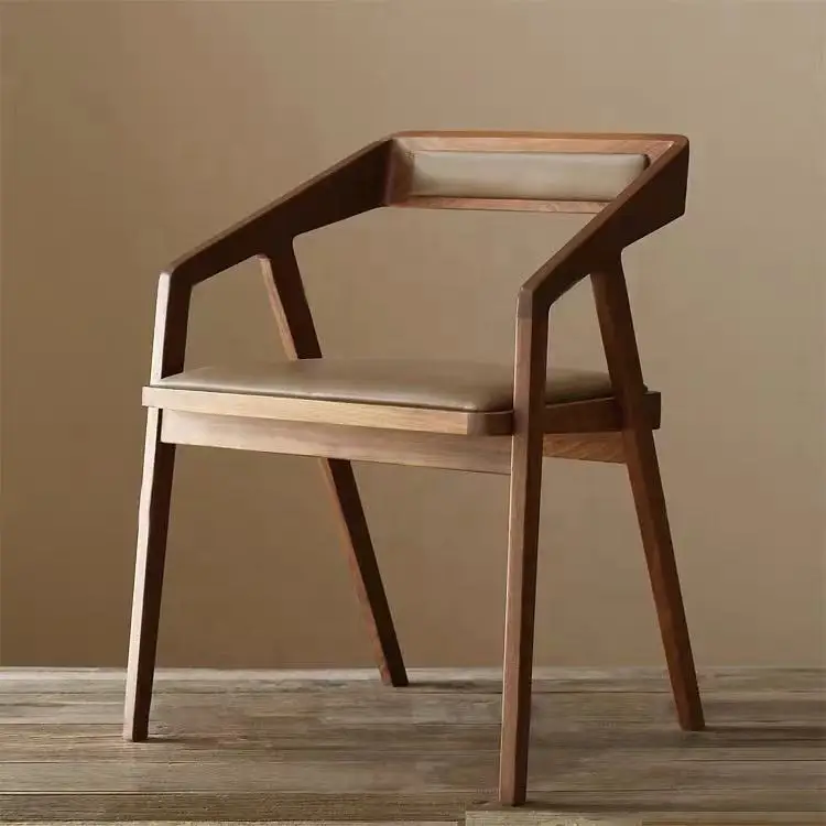 Upholstered fabric cover wood legs cafe bar  restaurant wood dining chair