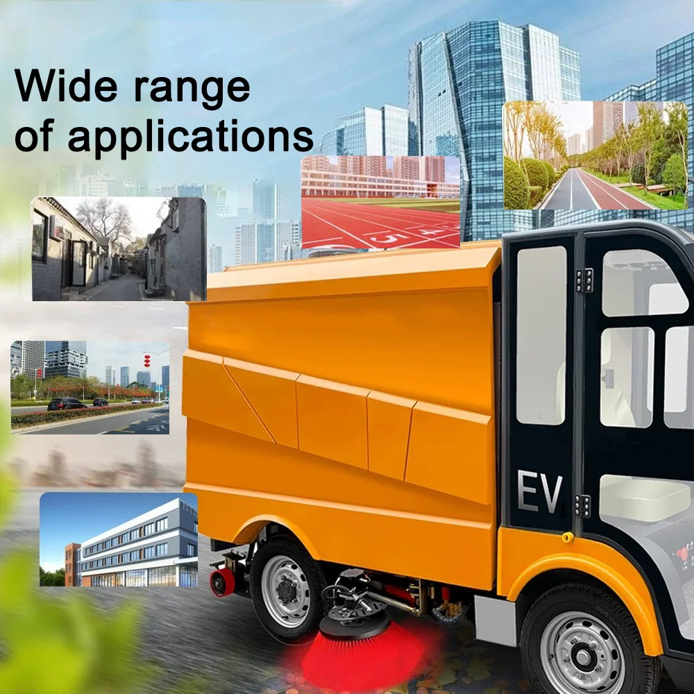 Road Sweeper Truck 4 Wheel Electric Power Sweeper Street Floor Dust Cleaning Machine Industrial Ride On Floor Sweeper