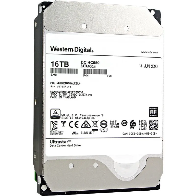 W D предприятия 16 ТБ жесткого диска 3 5 дюймов HDD гелия диск WUH721816ALE6L4 в наличии Новый SATA 7200 об/мин для сервера DC ultraster