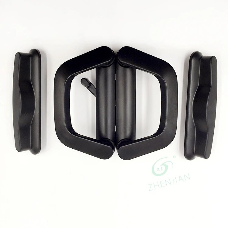 Zhen Jian Sliding Door Pull Handle Modern D Shape Handle With Keys Lock Zinc Aluminum Black Color Door Handle OEM Product