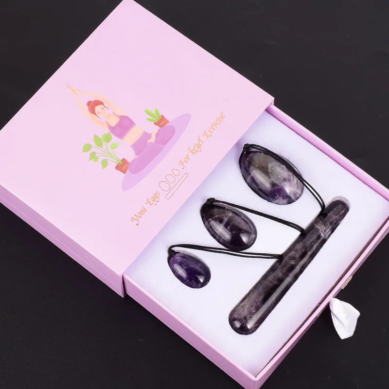 Wholesale Natural Gemstone Crystal Drilled Jade Yoni Eggs 4pcs Set for Vaginal Kegel Exercise
