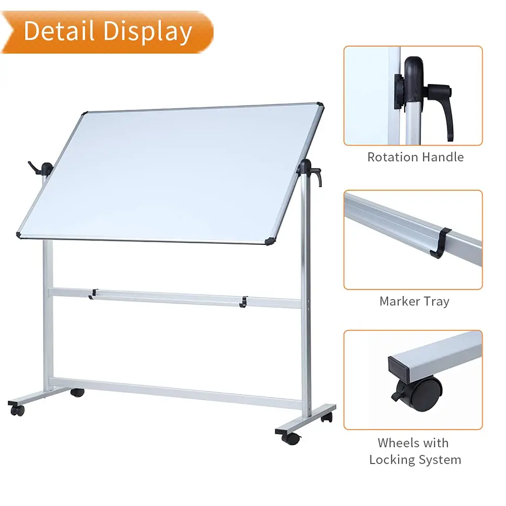 VCW Mobile Magnetic Double Sided School White Board Stand Classroom Teaching Writing Tableau blanc Board