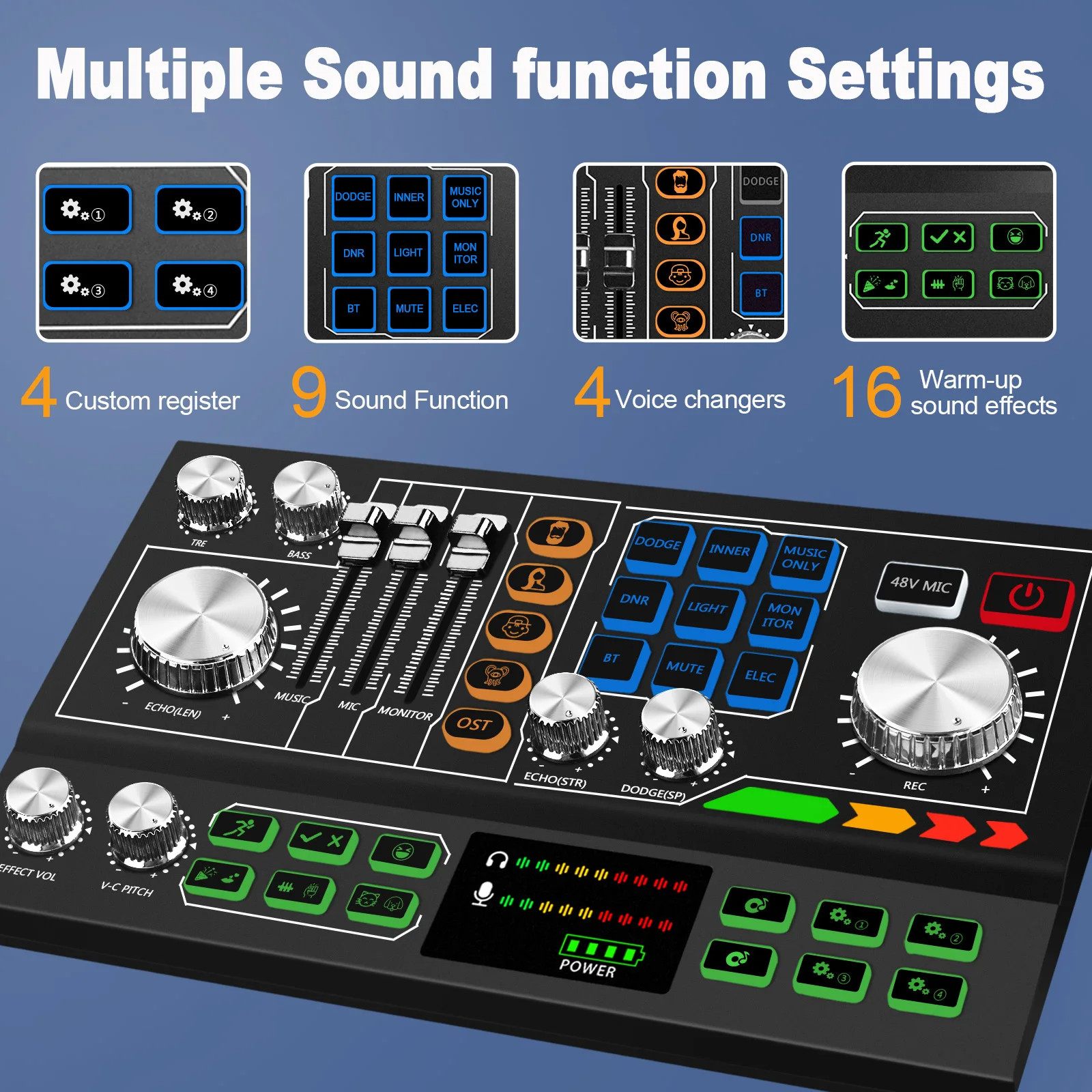 Новый стиль звуковая карта Hayner-Seek микрофон для студийной записи DJ-микшер потоковых игр